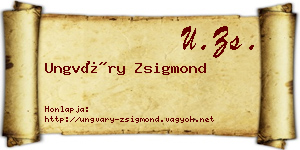 Ungváry Zsigmond névjegykártya